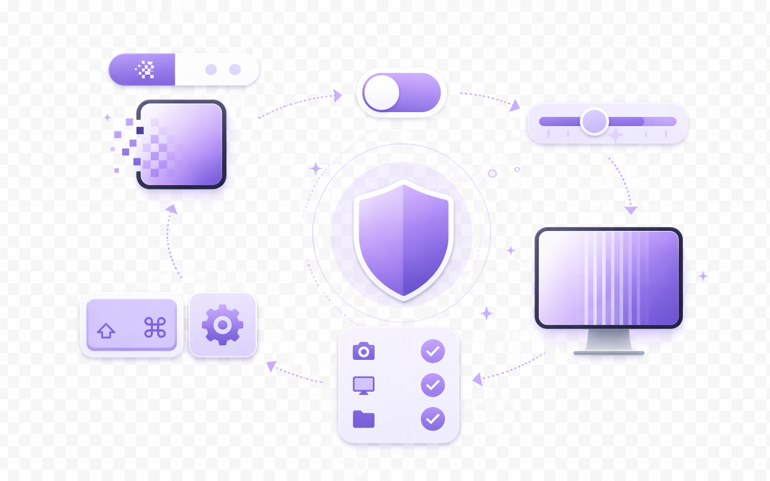 Illustration of Pixel Veil components interacting